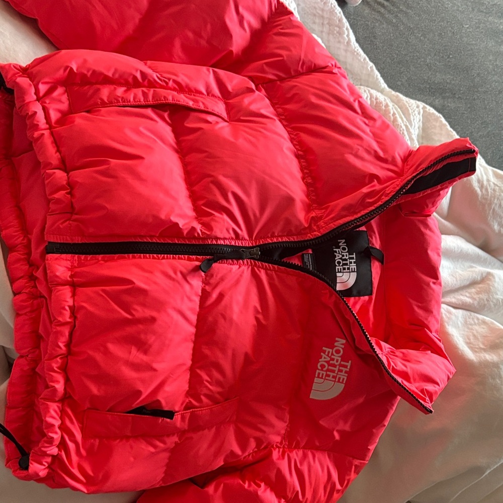 The North Face Womens Bright Coral Cropped Puffer Jacket